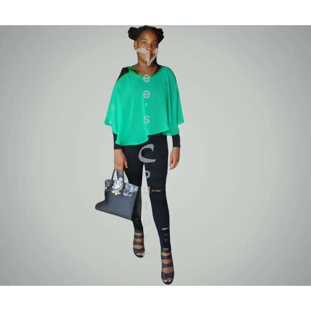 Cold Shoulder Ponchos Blouse